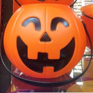 Halloween Pumpkin Bucket Round 16x14cm