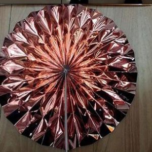 Paper Decoration Fan Rose Gold 6pcs