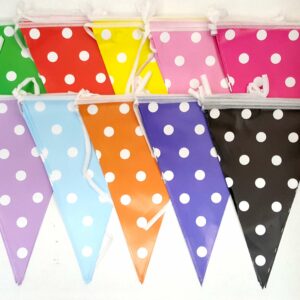 PARTY FLAG BANNER DOT DOTS 19X27CM 2M/EA