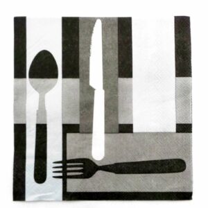 SERVIETTE SPOON+KNIFE+FORK 33X33 20PCS/P