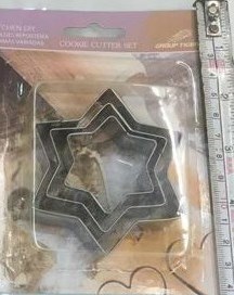 COOKIE CUTTER SET STARS RR 7CM 4PC/CARD