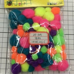 POM POMS NEON MIX SIZES 78PC/EACH PACK
