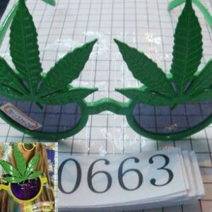 PARTY GLASS RASTA LEAFS/EACH