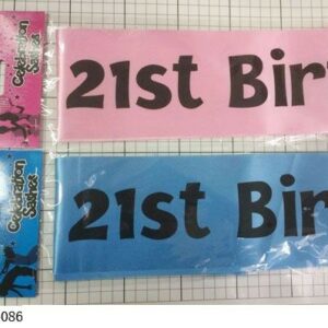 SASHES 16TH BIRTHDAY PINK/BLUE W10XL86CM