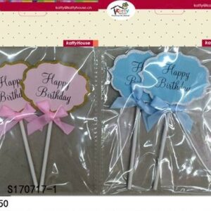 CAKE STICK HAPPY BIRTHDAY 2PCS/PACK/EA.P