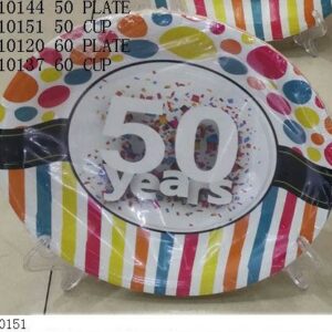 PARTY PAPER CUPS 50 YEARS 10PCS/PACK