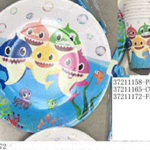 PARTY PAPER PLATEBABYSHARK 23CM 10PC/PK