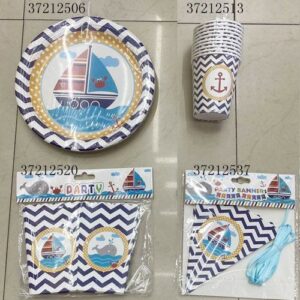 POPCORN BOX SEA THEME 9X9X14CM 10PC/PK