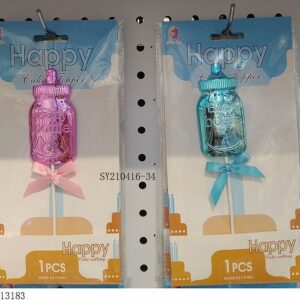 CAKE TOPPER HBD SQUARE 10.3X16CM/EACH