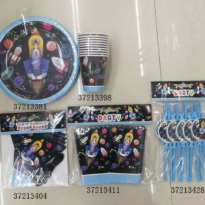 PARTY PAPER STRAWS SPACE L19.5CM 10PC/PK