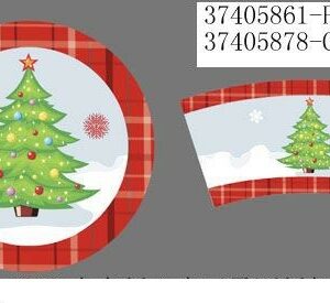 PARTY PAPER PLATE XMAS TREE 9" 10PC/PK