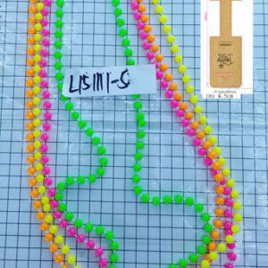 PARTY NECKLACE BEADED MULTICOLOR 4P/CARD