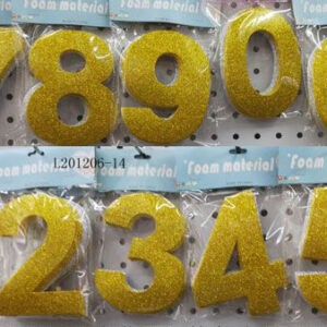EVA NUMBERS GOLD GLITTERISH 5PC/PK