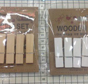 WOODEN CLIP SET 8PC/CARD/CARD