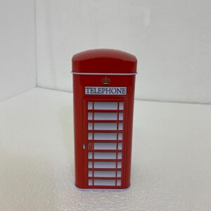 IRON MONEY TIN TELEPHONE BOOTH 7X7X17CM/