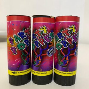 PARTY POPPER 3PC/PACK/EACH PACK
