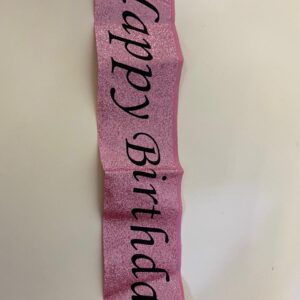 SASH HAPPY BIRTHDAY GLITTERISH 9.5CMX1.6