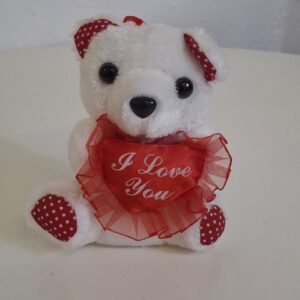 TEADDY BEAR 13CM I LOVE YOU (WHITE&RED)/