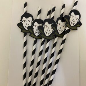 PARTY PAPER STRAWS VAMPIRE L19.7CM 6PC/P