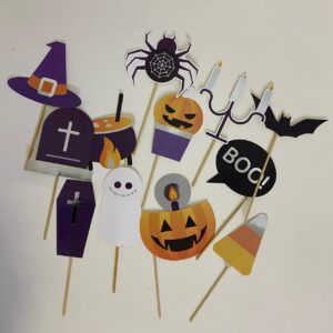 PHOTO BOOTH PROPS PUMPKIN MIX 12PC/PK