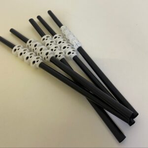 PLASTIC STRAW PUMPKIN 5PC/PK