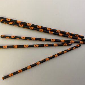 PARTY PAPER STRAWS PUMPKIN 25PC