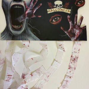 HALLOWEEN CURTAIN(BORD+MATERIAL) 48CMX1