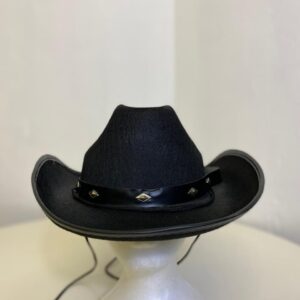 HAT COWBOY STUDS STRING BLACK 32X26X10