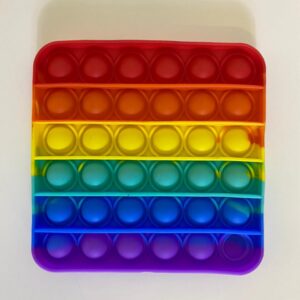 FIDGET POPIT SQAURE RAINBOW 12.5X12.5CM
