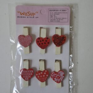 PEG WITH HEART/GIFT BOX 6PCS/PACK