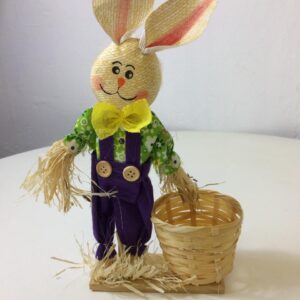 EASTER DECO BYNNY ON STAND WITH BASKET