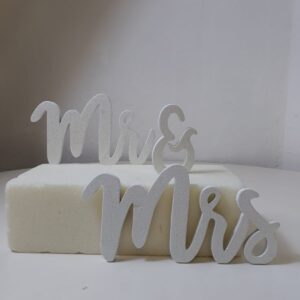 WEDDING DECO MR&MRS GLITTERISH/SET