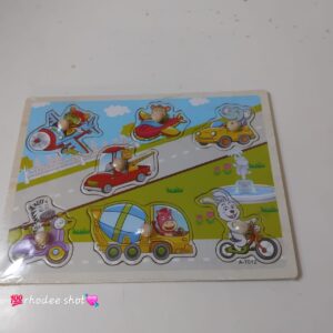WOODEN PUZZLE ANIMALS BUTTONS/EACH