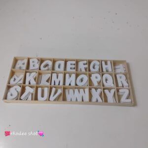 WOODEN ALPHABET WHITE IN BOX 130/BOX