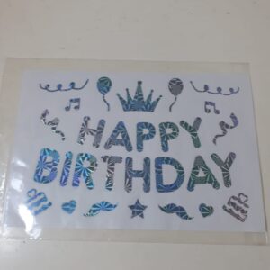 STICKERS HAPPY BIRTHDAY LASER 20X33CM/EA