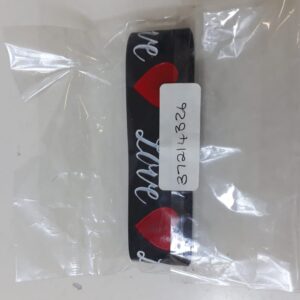 WRIST BAND RUBBER LOVE (BLK+RED) 2.5CM