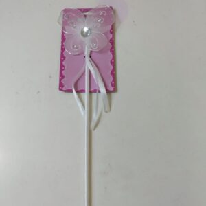 BUTTERFLY WAND WHITE ON CARD L38CM/EACH