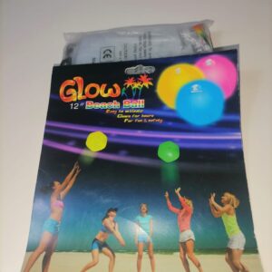 GLOW 12" BEACH BALL 20X18CM/EACH