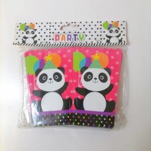 POPCORN BOX PAPER PANDA 9X9X14CM 10PC/PK