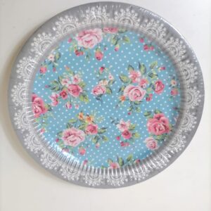 PARTY PAPER PLATE FLOWERS 23CM 10PC/PK
