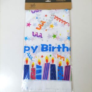 PLASTIC TABLE COVER HAPPY BIRTHDAY108X18