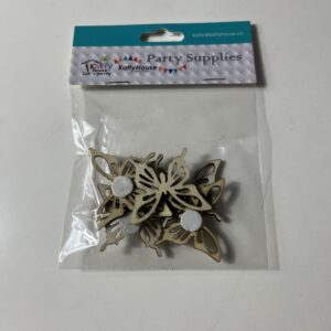 DIY WOODEN STICKERS FLOWER 4CM 6PCS/PACK