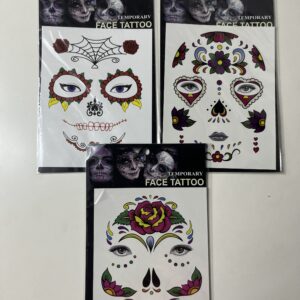 TEMPORARY FACE TATTOO DOD 15X24.5CM/EACH