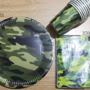PARTY PAPER PLATE CAMO 23CM 10PC/PK/PACK