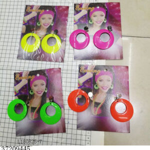 EARRINGS NEON PARTY 2PCS/CARD/EA.CARD