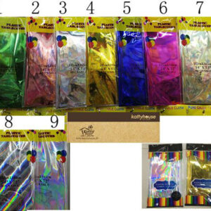 PLASTIC TABLE COVER GOLD/SILVER /EACH