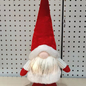 SANTA GNOME WHITE&GREY BEARED H40CM/EACH