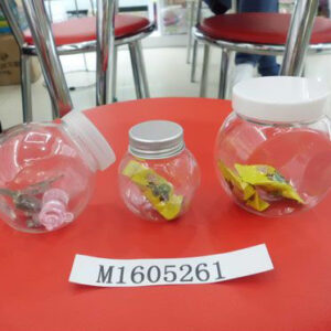 PLASTIC BOTTLE ROUND WITH LID 7X5X7.5CM/