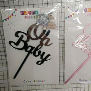 CAKE TOPPER OH BABY CROWN 10X17CM/EACH