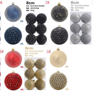 X'MAS DECO BALL GLITTERISH 12PC/BOX